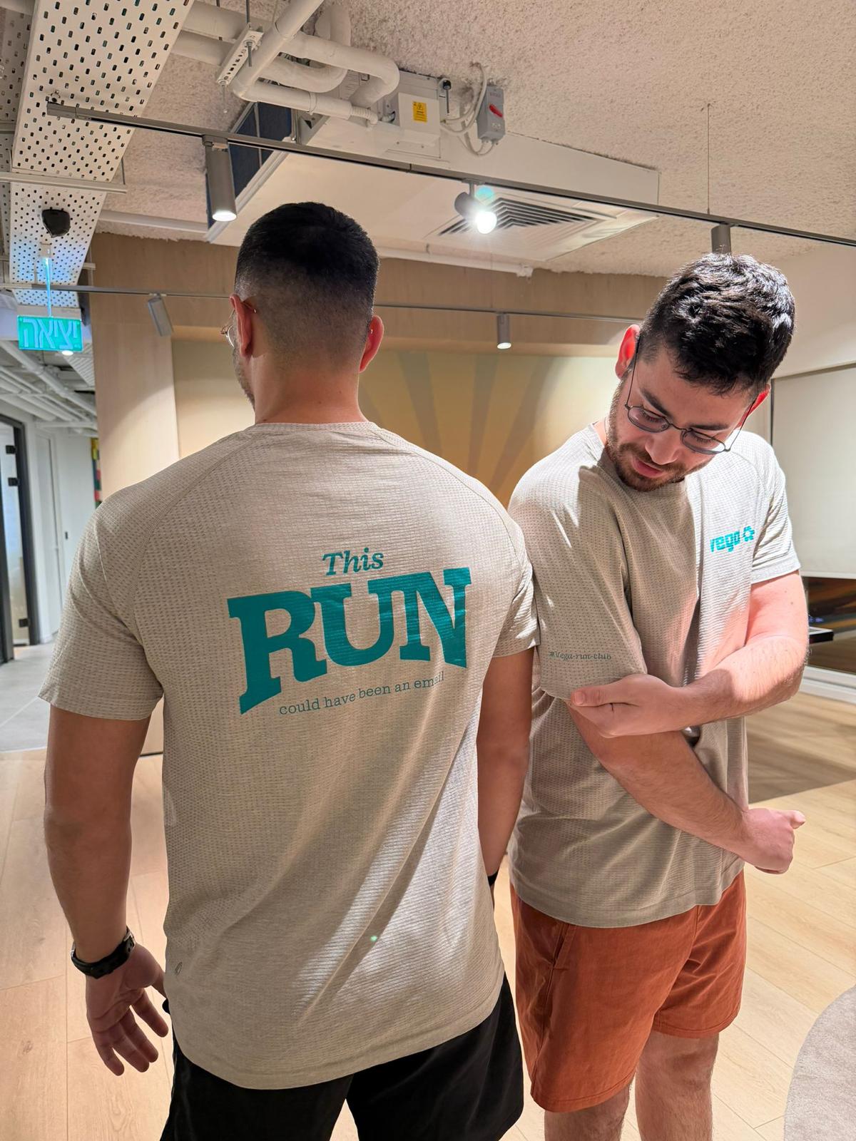 the shirt said run we walked